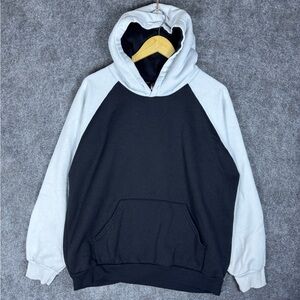 Vintage Two Tone Black White Hoodie Hill Heavyweight Medium Made In USA